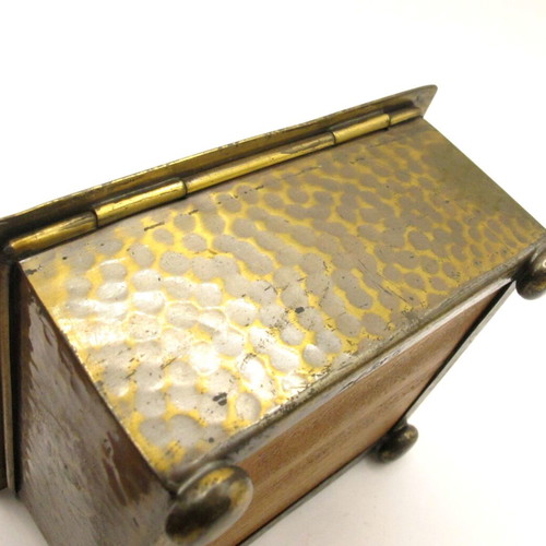 Antique WMF box wooden with brass fittings like new, Art Nouveau