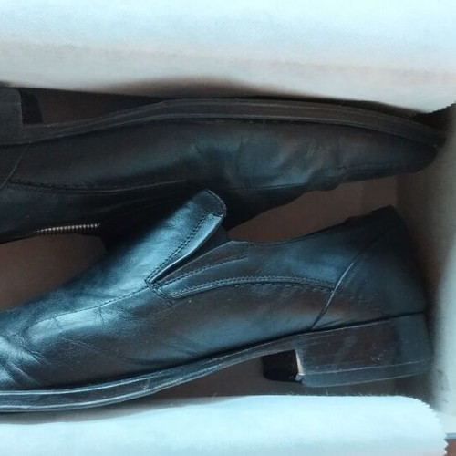 Lorenzi men's leather formal slip-on shoes EU 45 like new, black