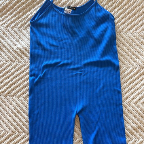 Zara onesie with biker shorts, blue, size M