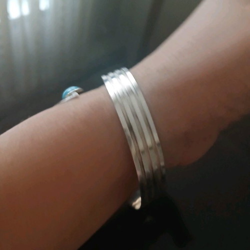 Large bracelet made of 1000 silver with turquoise like new