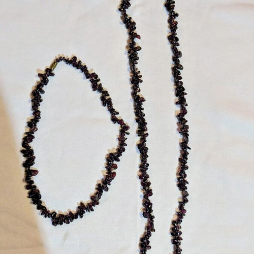 Vintage Garnet Necklace with Brass Clasp, Like New