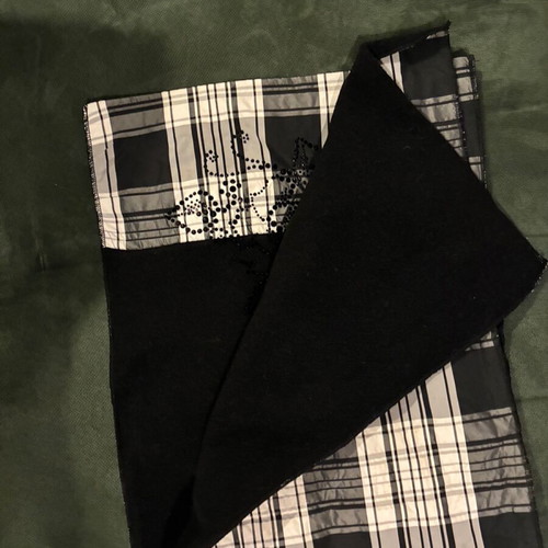 Double-sided scarf new, black and white checkered
