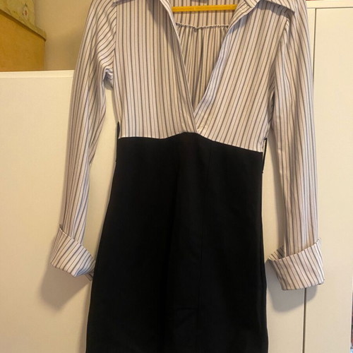 Elastic dress like new, size L, black and white