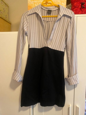 Elastic dress like new, size L, black and white