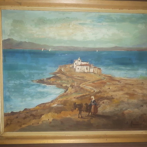 A. Lefkadios oil painting in excellent condition, signed