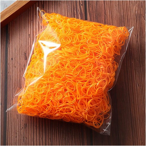 Silicone Hair Elastics Orange Pack of 1000 New