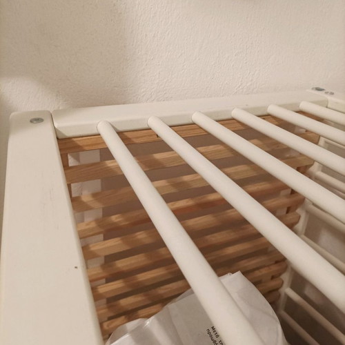 Baby cot cradle with wheels and coconut fiber mattress used