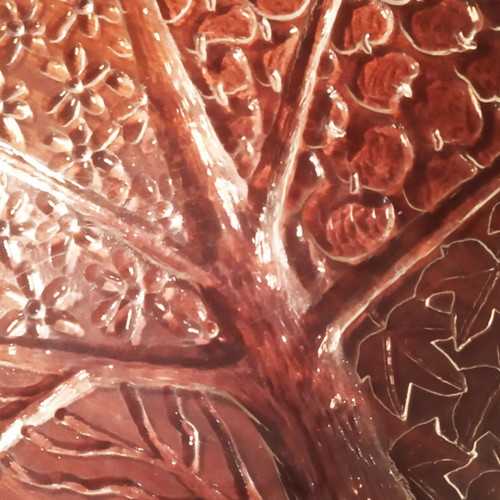 Crystal embossed serving platter 'The Four Seasons' like new