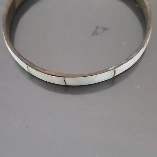 Vintage shell bracelet used, white and brown