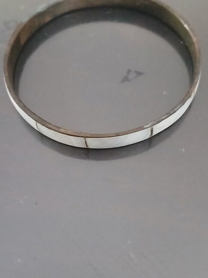 Vintage shell bracelet used, white and brown