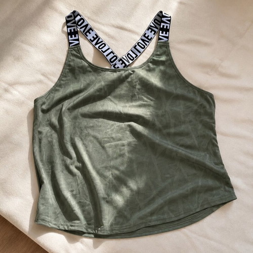 Athletic top, black and green, size L