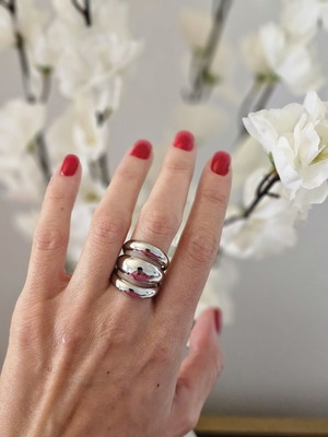 Ring made of stainless steel adjustable, new, silver color