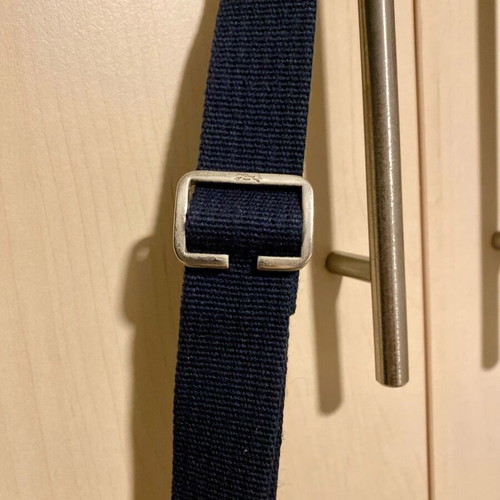 Longchamp shoulder bag like new, denim with white and blue stripes