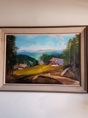 Oil painting N. Velissarios used, Mountain landscape