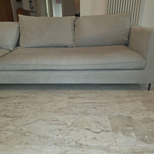 Norman Entos corner sofa 2.55x1.65 m, light grey fabric