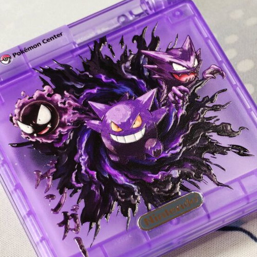 Gameboy Advance SP shell used with embossed UV print Gengar
