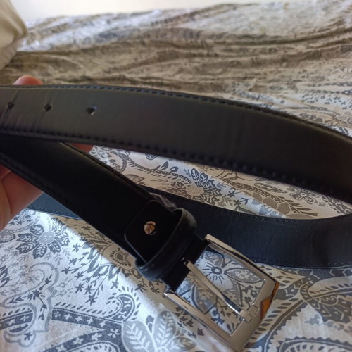 Leather waist belt 110cm used, black color