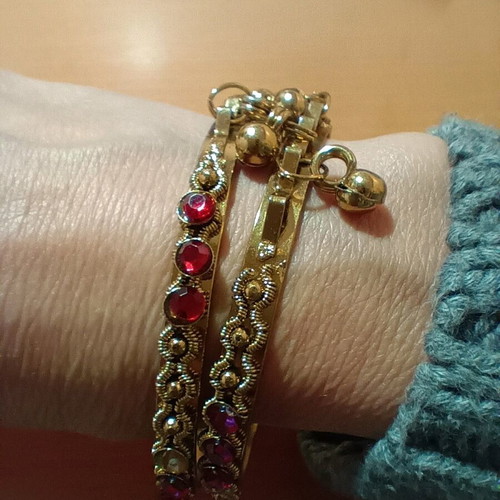 Bracelets set of two, fashion jewelry, gold color, new