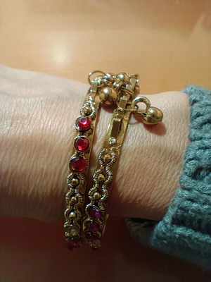 Bracelets set of two, fashion jewelry, gold color, new