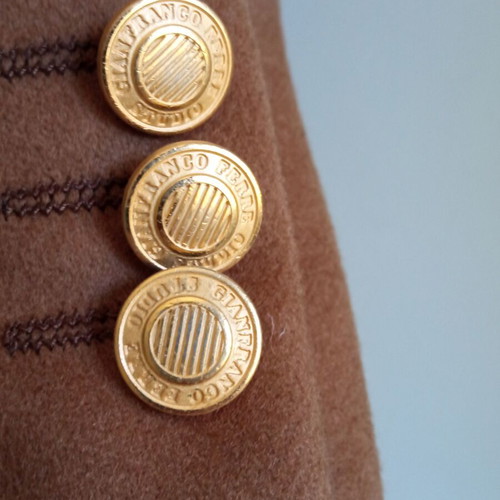 Gianfranco FERRE Studio brown men's wool blazer used, size 56