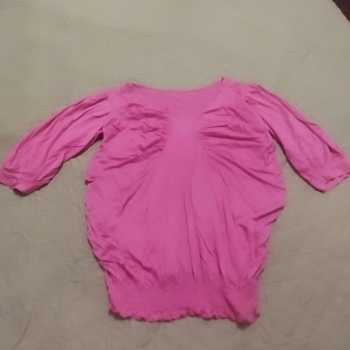 Fuchsia blouse with gathers like new