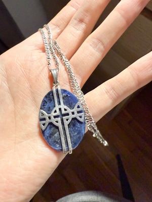 Ilias Lalaounis silver pendant necklace with natural stone, like new