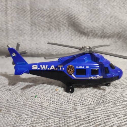 Matchbox rescue helicopter SWAT police 12cm used