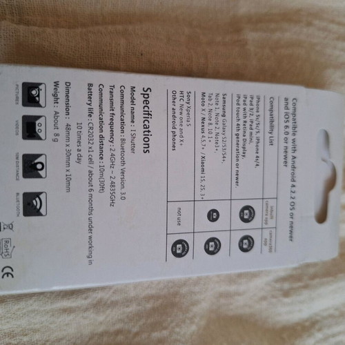 Photo remote control red new, bluetooth