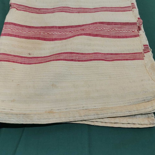 Wool woven bed sheet used, from 1930 era