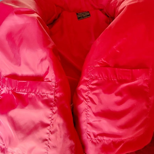 Abercrombie & Fitch red down jacket XXL like new with hood and pockets