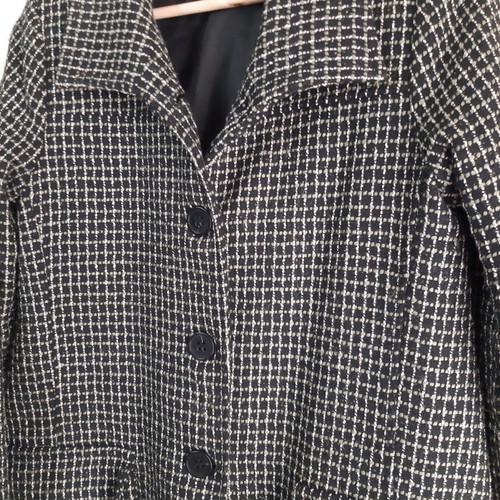 Women's coat used L with light green check and lining