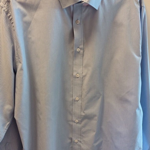 Mark and Spencer men's shirt XL like new, light blue with thin white stripes