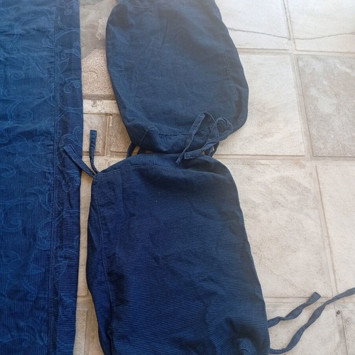 Set of cushion covers like new, dark blue with embossed design