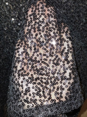 Sequin blouse new, size medium, black