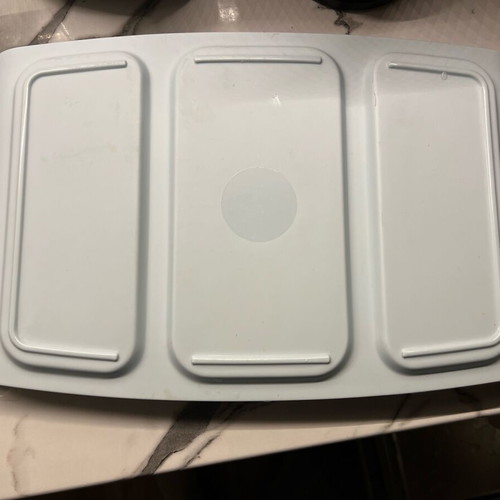 Set of 2 modern baby blue and white serving trays like new