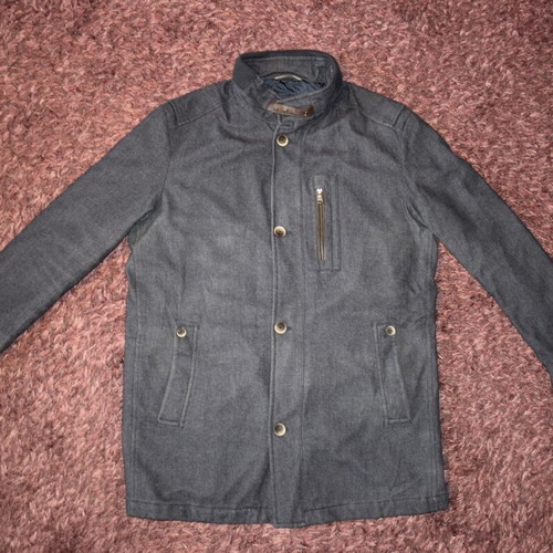 Hugo Boss wool coat size 58 used, gray
