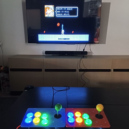 Retro Double Arcade Console like new with right joysticks and LED buttons