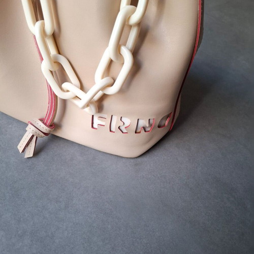 FRNC Nude shoulder bag patent leather with chain detail, like new