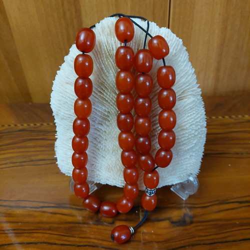 Worry beads new with 33 + 3 beads from dark orange new faturan