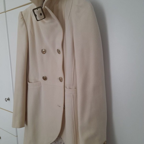 Miss Sixty vintage coat used, ecru with gold buttons and high collar