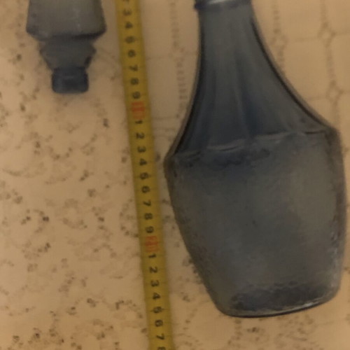 Vintage Italian Empoli Blue Cobalt Glass Liqueur Decanter like new