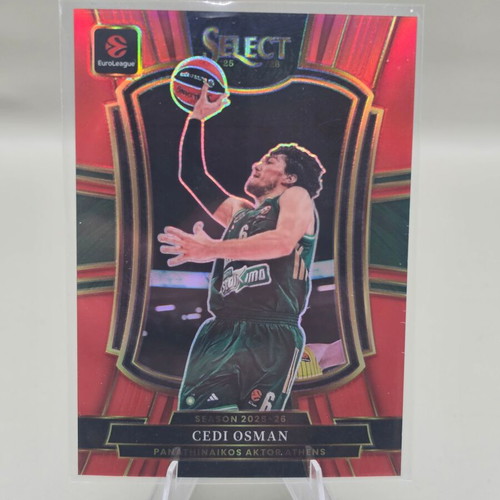 2025-26 Panini Select EuroLeague Cedi Osman Premier Level Red Prizm card #177