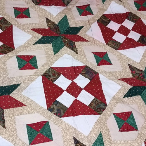 Patchwork quilt like new 220×210 cm with 2 pillowcases