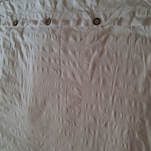 Cotton quilt cover and woven blanket used