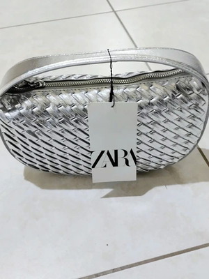 Zara silver small handbag crossbody bag new