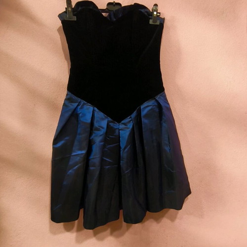 Vintage strapless dress Tzivani Athens velvet and taffeta like new