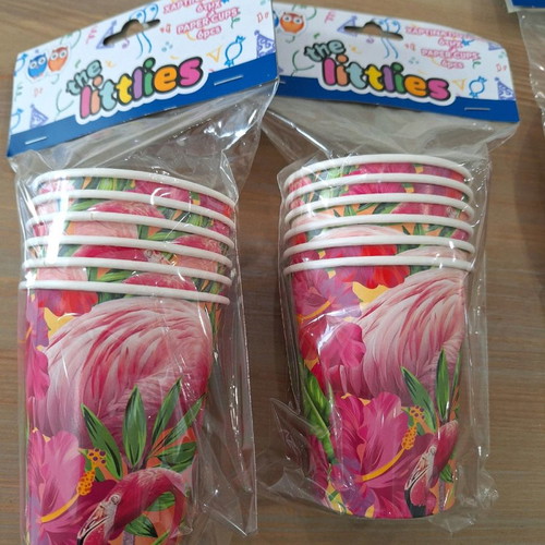 Party supplies new, pack of 12 large plates 23cm, 12 small plates 18cm, 12 cups, 20 flamingo napkins