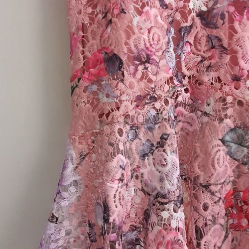 Lace dress with flowers size S new, multicolor