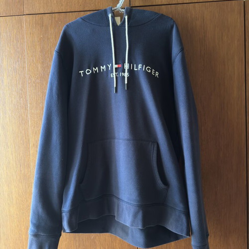 Tommy Hilfiger Mens fleece hoodie used, navy, size XL