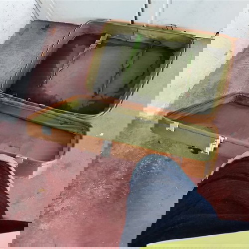 Βαλίτσα δερμάτινη εποχής μεταχειρισμένη 65Χ43Χ17